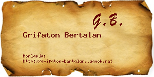 Grifaton Bertalan névjegykártya
